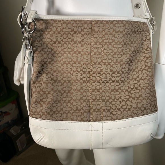 VTG COACH Signature Convertible Shoulder Crossbody Slim Bag Purse F10417 Jaquard - Picture 12 of 16